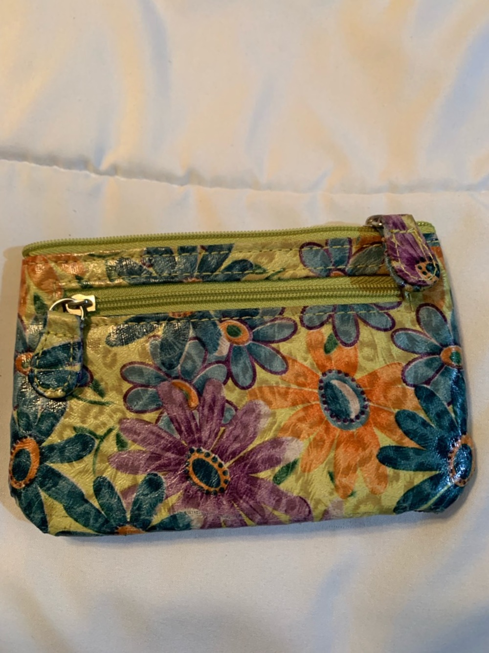 Floral Multi-Color Zip Wristlet Card Pouch
